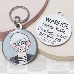 andy warhol Funny dog id tag for pets
