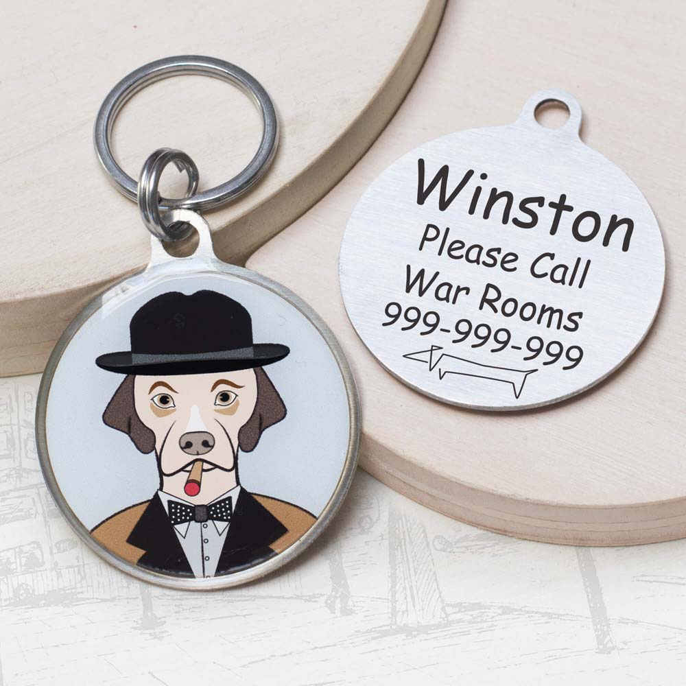 Personalized winston churchill Dog ID Tag Military winston churchill Funny dog id tag for pets