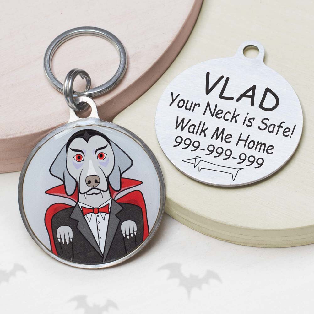 Dracula Funny dog id tag for pets