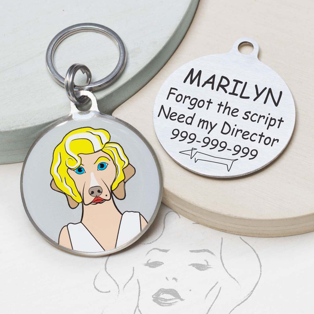 Personalized marilyn monroe Dog ID Tag marilyn monroe Funny dog id tag for pets