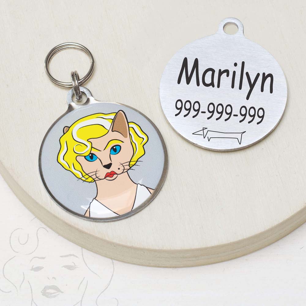 marilyn monroe Funny cat id tag for pets marilyn monroe Funny cat id tag for pets