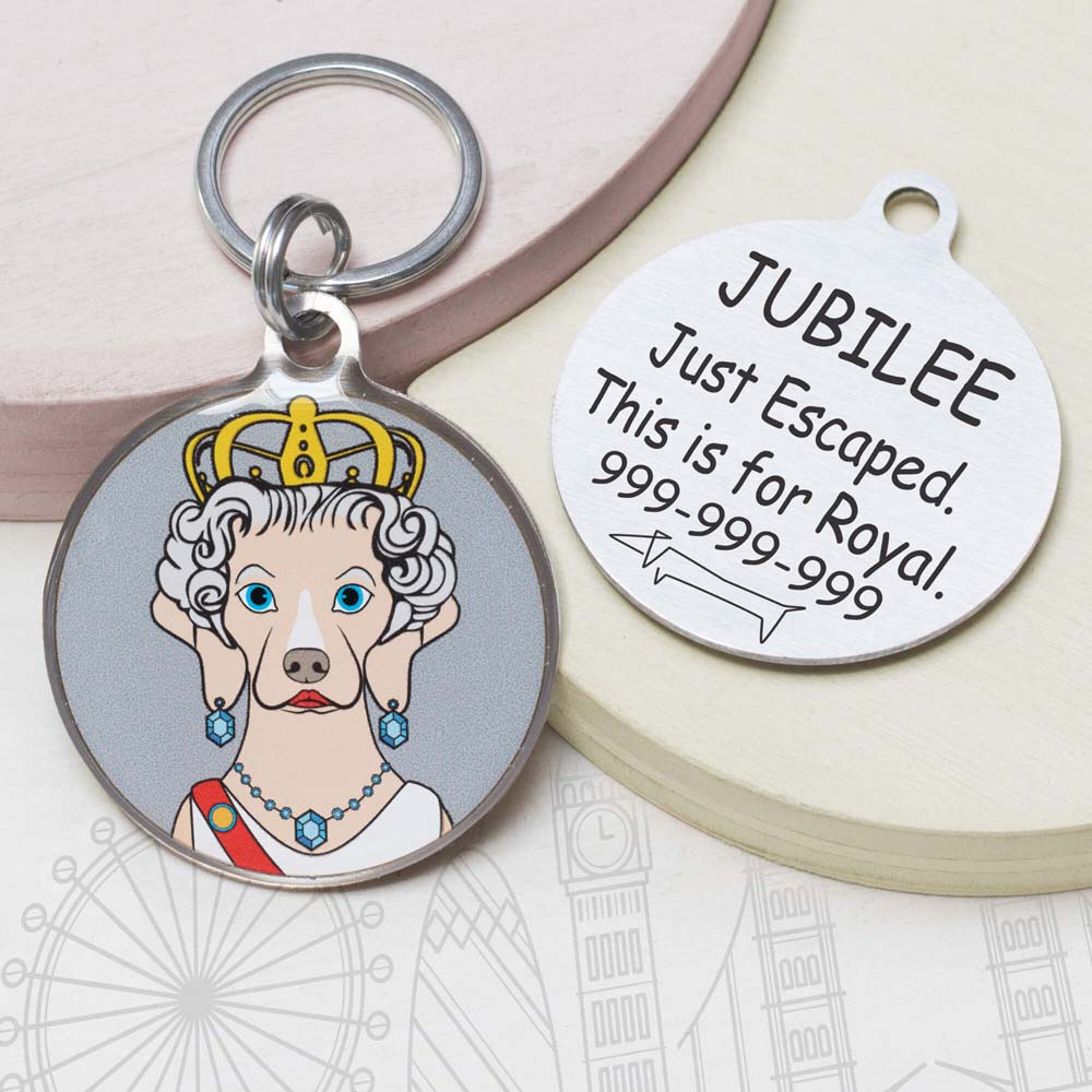 Personalized queen elizabeth Dog ID Tag queen elizabeth Funny dog id tag for pets