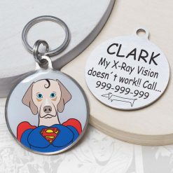 superman Funny dog id tag for pets