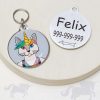 unicorn Funny cat id tag for pets