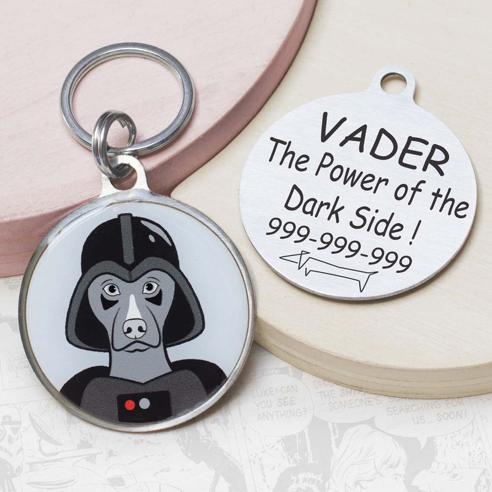 Personalized Darth vader Dog ID Tag Military Darth vader Funny dog id tag for pets