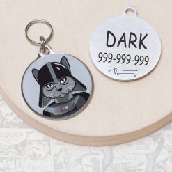 Darth vader Funny cat id tag for pets