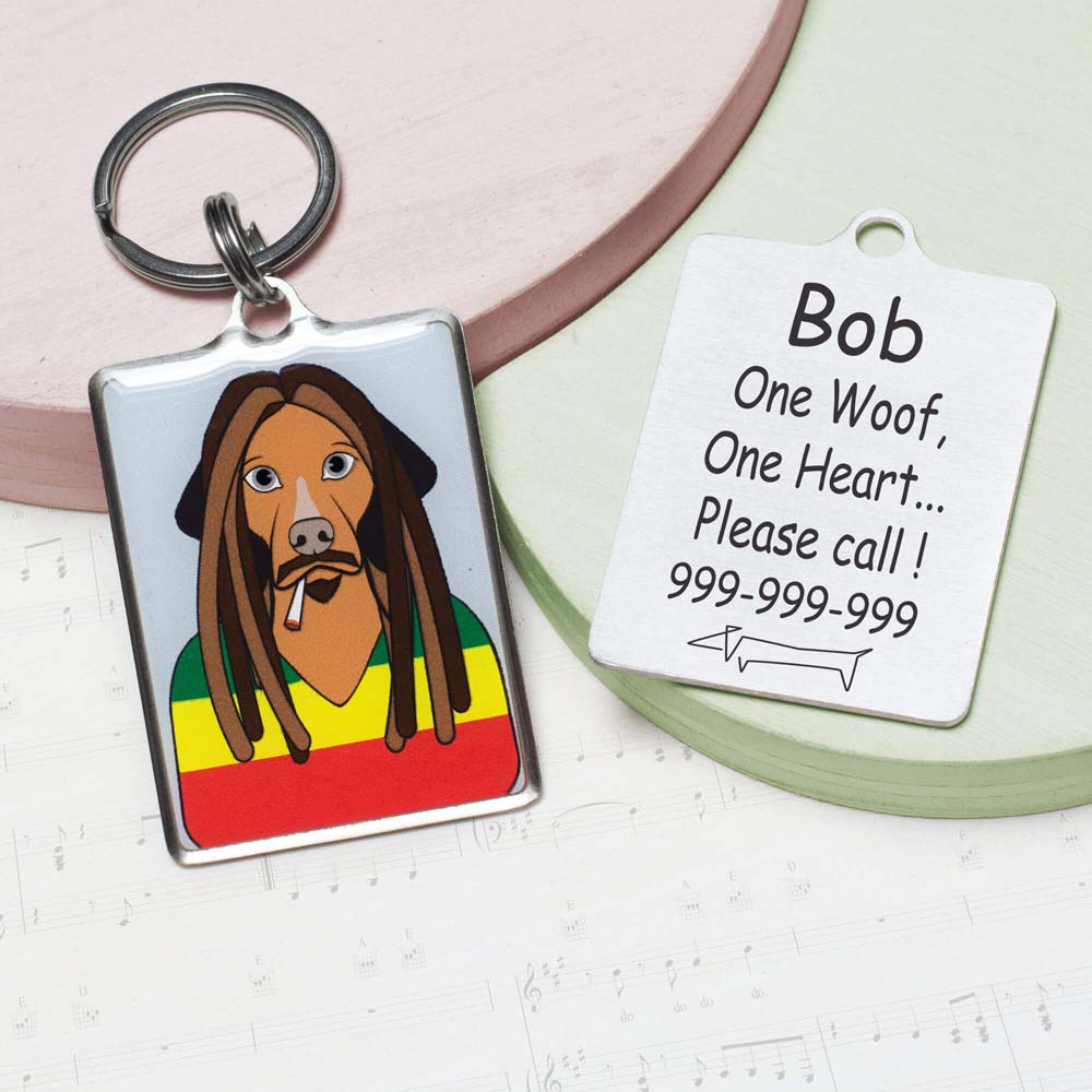 bob marley Funny dog id tag for pets