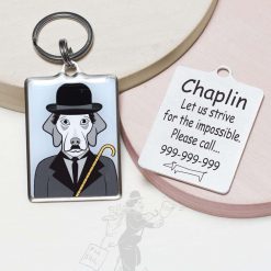 charles chaplin Funny dog id tag for pets