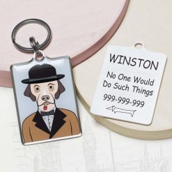 winston churchill Funny dog id tag for pets