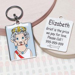 queen elizabeth Funny dog id tag for pets