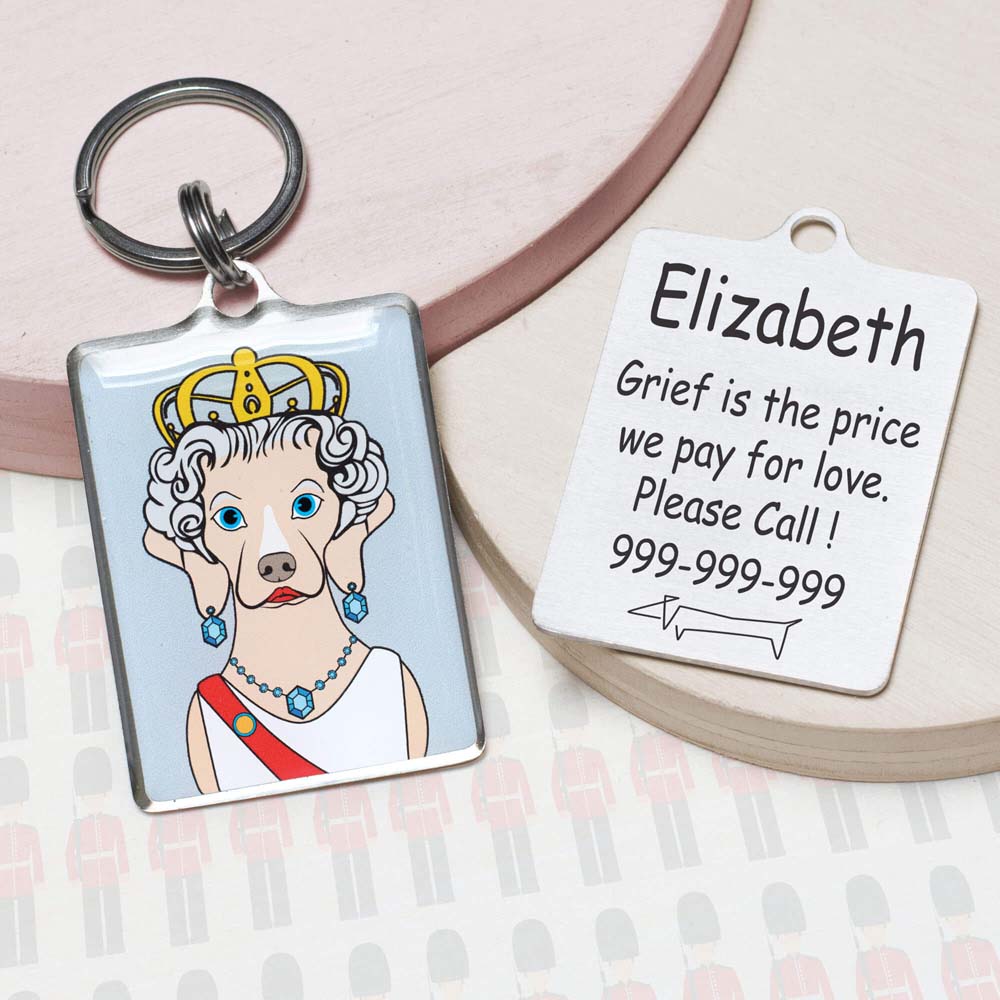 Personalized queen elizabeth Dog ID Tag Military queen elizabeth Funny dog id tag for pets