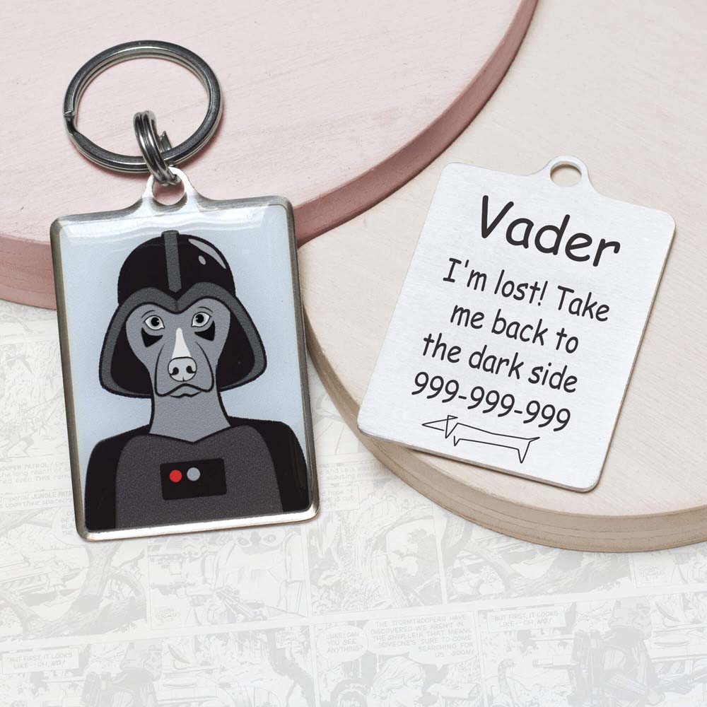 Personalized Darth vader Dog ID Tag Military Darth vader Funny dog id tag for pets