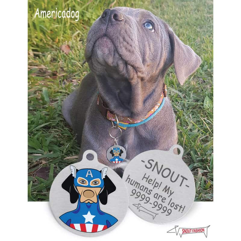 Personalized Captain America dog Tag