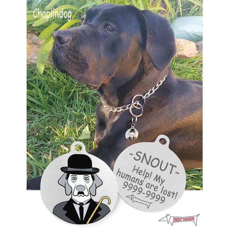 Personalized Chaplin dog Tag