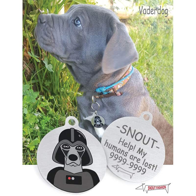 Darth-Vader_Dog-Tag_ID-tag_CIRC_Model Personalized Vader dog Tag