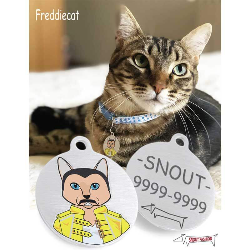 Personalized Freddie Mercury cat Tag