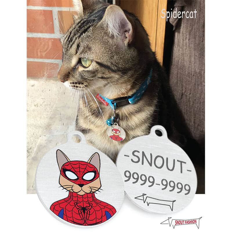 Personalized Spider-Man cat ID Tag