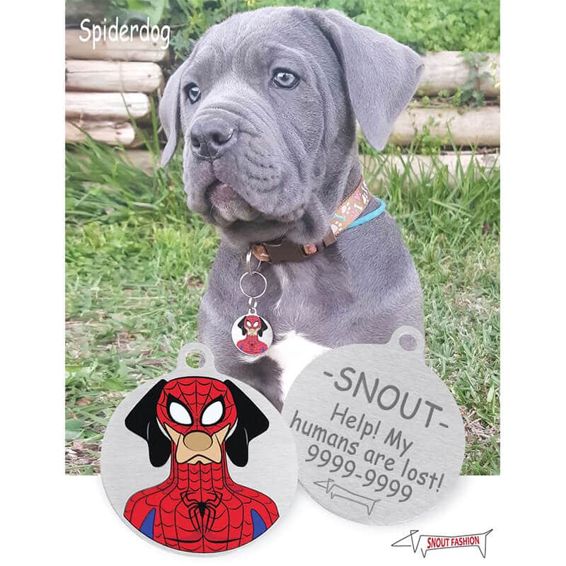 Spider-Man_Dog-Tag_ID-tag_CIRC_Model Personalized Spider-Man dog ID Tag