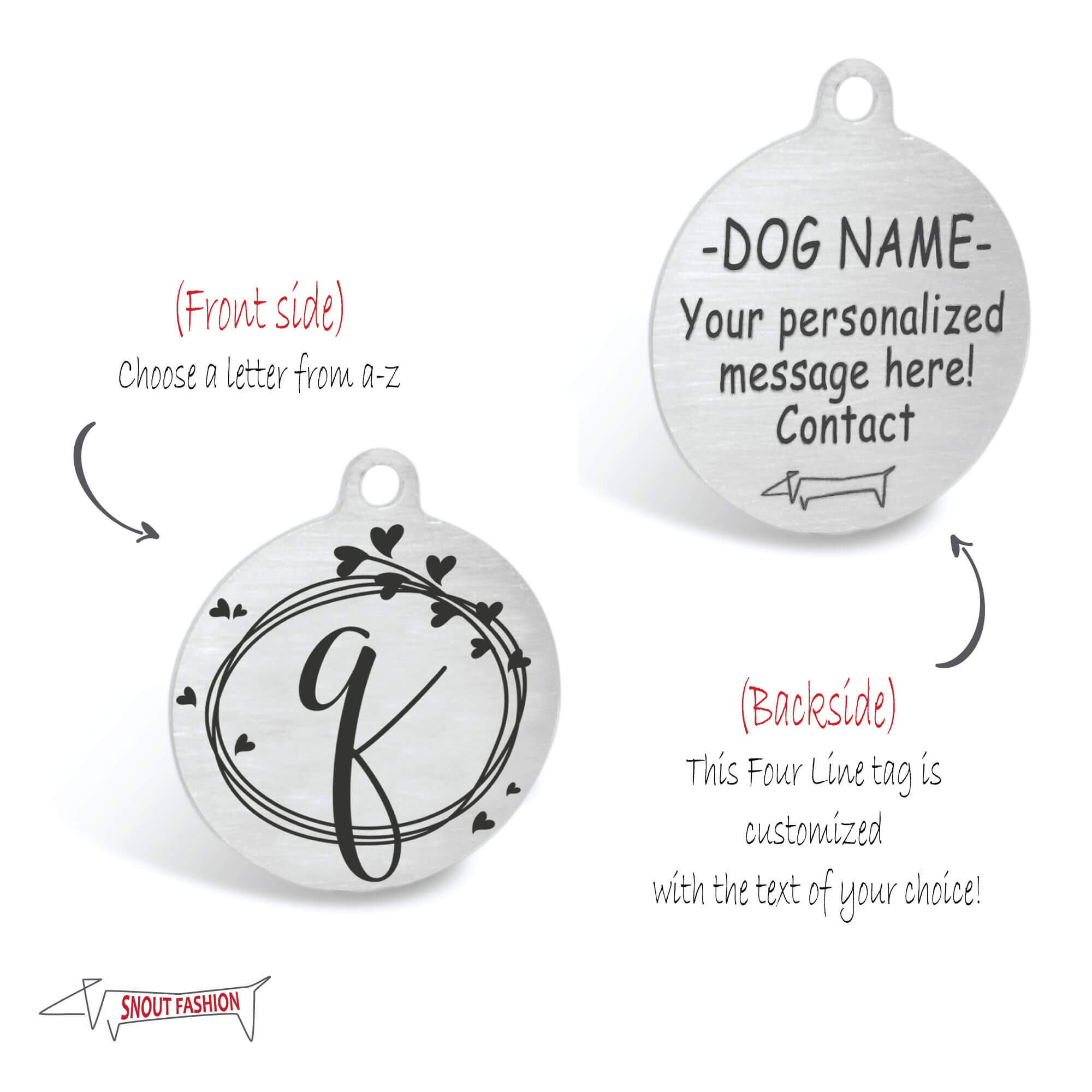TAG-INFO-A-Z Alphabet Dog ID Tag