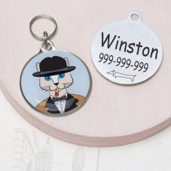 winston churchill Funny cat id tag for pets