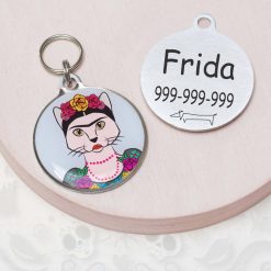 frida kahlo Funny cat id tag for pets