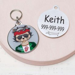 Keith Richards Funny cat id tag for pets