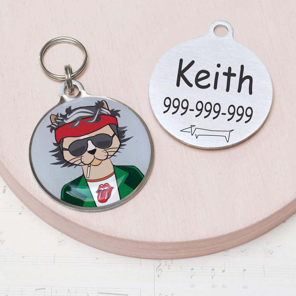 Keith Richards Funny cat id tag for pets Keith Richards Funny cat id tag for pets