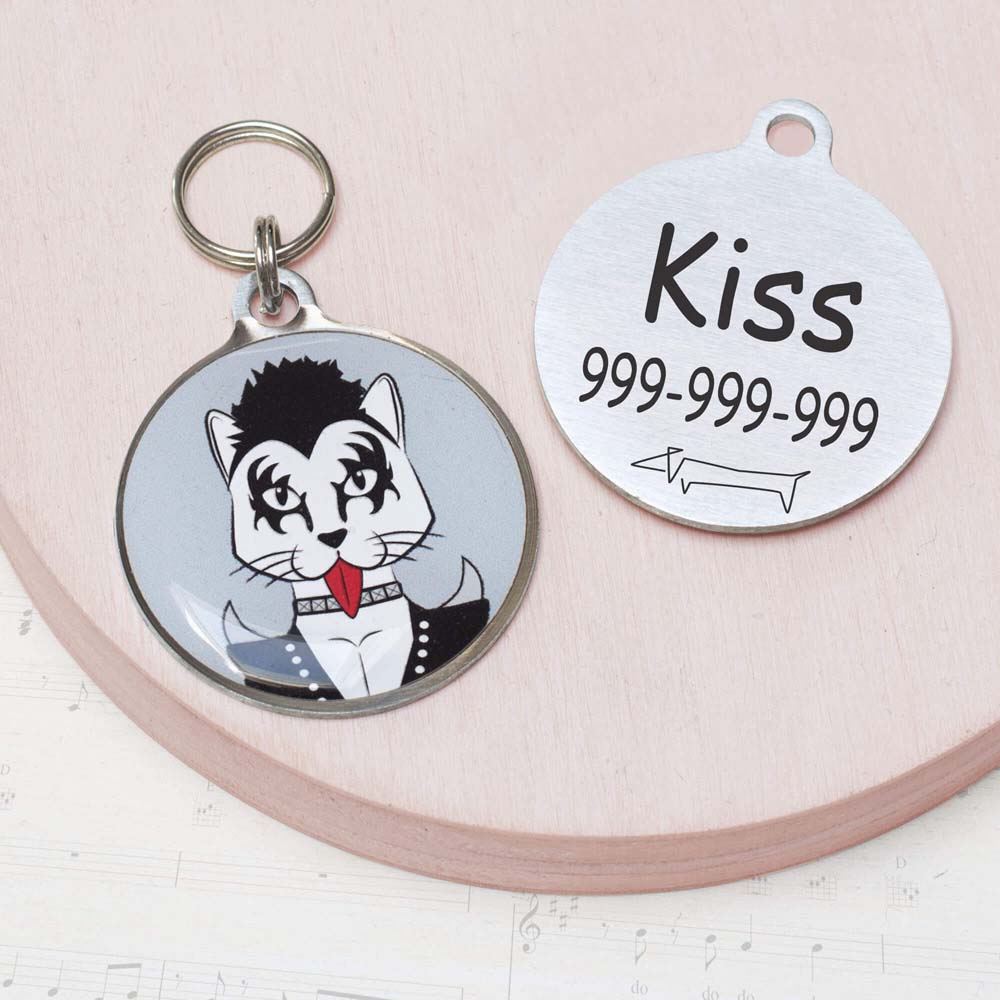 kiss Funny cat id tag for pets kiss Funny cat id tag for pets