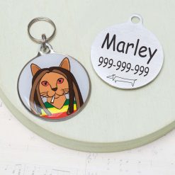 bob marley Funny cat id tag for pets