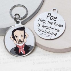 Edgar Allan Poe Funny dog id tag for pets