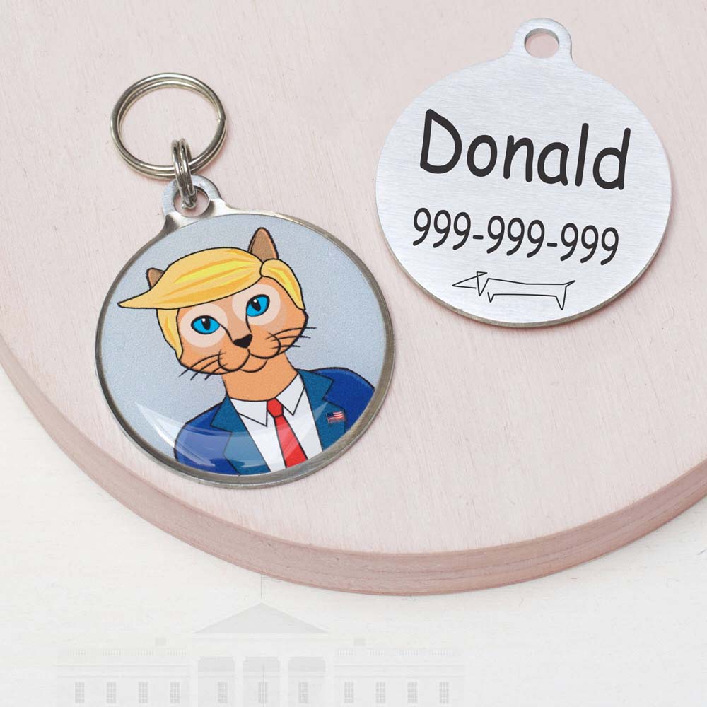 Donald Trump Funny cat id tag for pets Donald Trump Funny cat id tag for pets